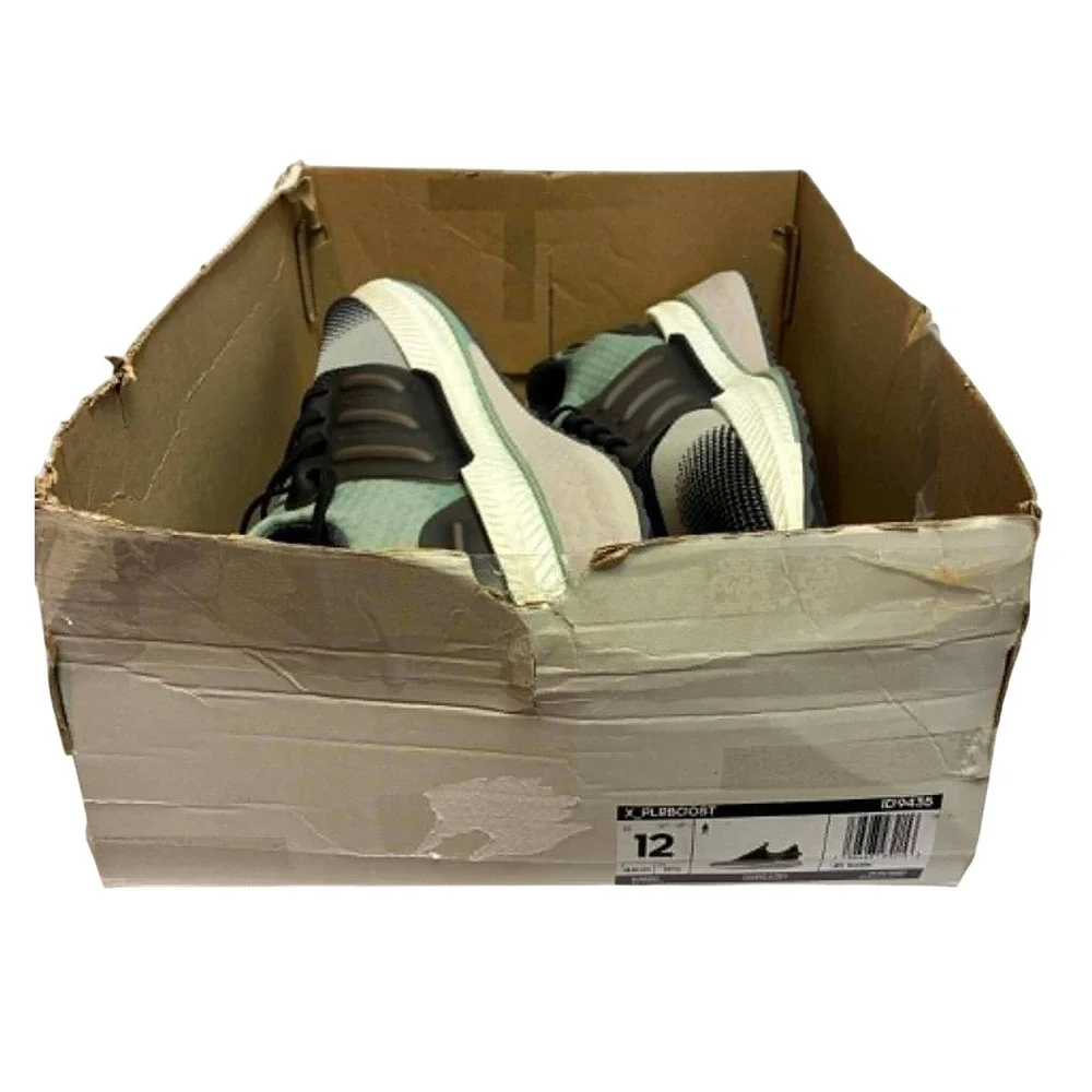 Adidas X_PLRBOOST Running Shoes Mens 12 Silver Green ID9435 Sneakers